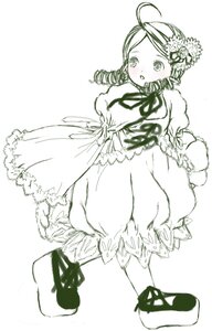 Rating: Safe Score: 0 Tags: 1girl :o boots dress drill_hair full_body hair_ornament image kanaria long_sleeves monochrome puffy_sleeves ribbon solo striped twin_drills white_background User: admin