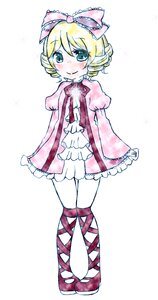 Rating: Safe Score: 0 Tags: 1girl ankle_lace-up blonde_hair blue_eyes blush bow cross-laced_footwear dress frills full_body hair_bow hina_ichigo hinaichigo image long_sleeves looking_at_viewer pink_bow puffy_sleeves ribbon short_hair smile solo standing User: admin
