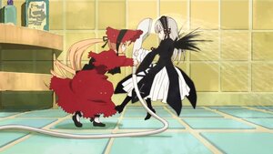 Rating: Safe Score: 0 Tags: 2girls black_ribbon black_wings blonde_hair dress image long_hair long_sleeves multiple_girls outdoors pair profile ribbon shinku standing suigintou very_long_hair wings User: admin