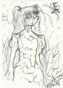 Rating: Safe Score: 0 Tags: 1girl barasuishou image long_hair monochrome ribbon sketch solo User: admin