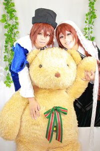 Rating: Safe Score: 0 Tags: brown_hair green_eyes hat long_sleeves multiple_cosplay multiple_girls red_hair siblings sisters smile tagme twins User: admin