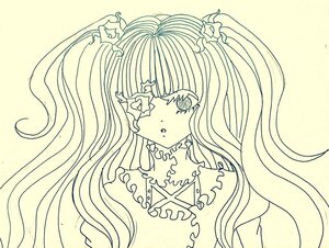 Rating: Safe Score: 0 Tags: 1girl auto_tagged bangs blunt_bangs eyepatch hair_ornament image kirakishou long_hair looking_at_viewer monochrome simple_background solo traditional_media upper_body yellow_background User: admin