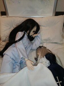 Rating: Safe Score: 0 Tags: 1girl animal black_eyes black_hair doll long_hair photo pillow solo suigintou traditional_media User: admin