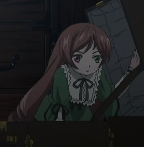 Rating: Safe Score: 0 Tags: 1girl blurry brown_hair dark dress expressionless frills green_dress heterochromia image long_hair long_sleeves looking_at_viewer red_eyes ribbon sitting solo suiseiseki very_long_hair User: admin