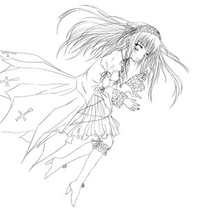 Rating: Safe Score: 0 Tags: 1girl blush boots dress frilled_sleeves frills full_body greyscale hairband high_heel_boots high_heels image juliet_sleeves knee_boots kneehighs leg_garter lineart lolita_hairband long_hair long_sleeves looking_at_viewer monochrome puffy_sleeves ribbon rozen_maiden simple_background solo suigintou vermisste very_long_hair white_background User: admin