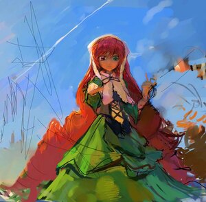Rating: Safe Score: 0 Tags: 1girl blue_sky cloud day dress frills green_dress green_eyes heterochromia image long_hair long_sleeves looking_at_viewer outdoors power_lines red_eyes sky solo standing suiseiseki very_long_hair User: admin