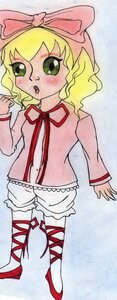 Rating: Safe Score: 0 Tags: 1girl blonde_hair bloomers blush bow cross-laced_footwear dress frills green_eyes hair_bow hina_ichigo hinaichigo image long_sleeves open_mouth pink_bow short_hair solo standing underwear white_bloomers User: admin