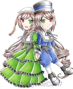 Rating: Safe Score: 0 Tags: 2girls braid dress frills green_dress green_eyes hat heterochromia image long_hair multiple_girls open_mouth pair red_eyes short_hair siblings sisters smile souseiseki suiseiseki traditional_media twins very_long_hair User: admin