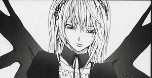 Rating: Safe Score: 0 Tags: 1girl bangs black_wings dress greyscale hairband half-closed_eyes image long_hair long_sleeves looking_at_viewer monochrome parted_lips ribbon solo suigintou upper_body wings User: admin