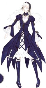 Rating: Safe Score: 0 Tags: 1girl closed_eyes dress frills full_body hairband image long_sleeves puffy_sleeves solo standing suigintou thighhighs wings User: admin