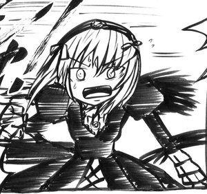 Rating: Safe Score: 0 Tags: 1girl greyscale gun hairband image monochrome open_mouth ribbon rifle solo suigintou weapon wings User: admin
