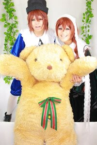 Rating: Safe Score: 0 Tags: 2boys blurry green_eyes grin hat multiple_boys multiple_cosplay photo scarf siblings smile stuffed_animal tagme twins User: admin