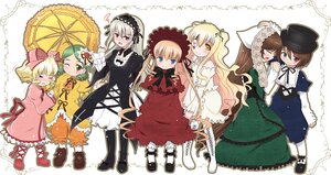 Rating: Safe Score: 0 Tags: 6+girls blonde_hair blue_eyes blush bow brown_hair closed_eyes dress drill_hair frills green_eyes hairband hat head_scarf heterochromia hina_ichigo image kanaria long_hair long_sleeves multiple multiple_girls parasol pink_bow red_eyes shinku siblings silver_hair souseiseki suigintou suiseiseki tagme umbrella very_long_hair wings User: admin