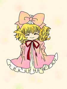 Rating: Safe Score: 0 Tags: 1girl blonde_hair bow closed_eyes dress frills hair_bow hina_ichigo hinaichigo image long_sleeves neck_ribbon pink_bow pink_dress short_hair smile solo User: admin