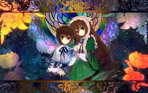 Rating: Safe Score: 0 Tags: 2girls blue_dress bow brown_hair capelet clock commentary_request dress expressionless floral_background flower frills green_dress green_eyes hat heterochromia holding_hands image kazu_(muchuukai) long_hair long_sleeves looking_at_viewer multiple_girls pair red_eyes ribbon rose rozen_maiden short_hair siblings sisters smile souseiseki suiseiseki twins very_long_hair yellow_flower yellow_rose User: admin