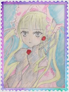 Rating: Safe Score: 0 Tags: 1girl 86800 bangs blonde_hair colored_pencil_(medium) flower frills image long_hair looking_at_viewer marker_(medium) photo red_flower red_rose rose shikishi shinku simple_background solo traditional_media twintails watercolor_(medium) User: admin