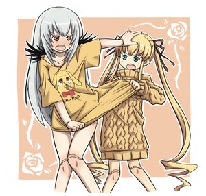 Rating: Safe Score: 0 Tags: 2girls blonde_hair blue_eyes blush crossover doll_joints image joints long_hair multiple_girls open_mouth pair red_eyes shinku silver_hair suigintou sweater twintails User: admin
