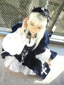 Rating: Safe Score: 0 Tags: 1girl 3d bangs black_dress chain-link_fence dress fence frills gothic_lolita hairband lace lolita_fashion long_hair long_sleeves looking_at_viewer photo sitting smile solo suigintou tile_floor tiles white_hair User: admin