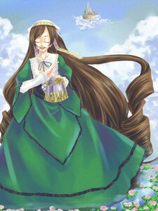 Rating: Safe Score: 0 Tags: 1girl blue_sky brown_hair closed_eyes cloud day dress drill_hair flower green_dress hat head_scarf image long_hair long_sleeves outdoors sky solo standing suiseiseki twin_drills very_long_hair watering_can wide_sleeves User: admin