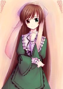 Rating: Safe Score: 0 Tags: 1girl artist_request bangs brown_hair corset dress drill_hair flat_chest frills green_dress green_eyes hat head_scarf heterochromia image lolita_fashion long_hair long_sleeves looking_at_viewer photoshop_(medium) red_eyes ribbon rozen_maiden simple_background smile solo suiseiseki twin_drills twintails very_long_hair User: admin
