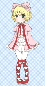 Rating: Safe Score: 0 Tags: 1girl ankle_lace-up blonde_hair blue_background blush bow cross-laced_footwear dress frills full_body hair_bow hina_ichigo hinaichigo image long_sleeves looking_at_viewer pantyhose pink_bow pink_dress plaid plaid_background ribbon shoes short_hair smile solo standing white_legwear User: admin