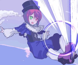 Rating: Safe Score: 0 Tags: 1girl capelet chain dress full_body green_eyes hat heterochromia image long_sleeves open_mouth pantyhose red_eyes short_hair solo souseiseki top_hat User: admin
