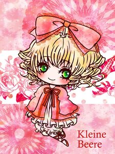 Rating: Safe Score: 0 Tags: 1girl blonde_hair blush bow chibi dress frills full_body green_eyes hair_bow hina_ichigo hinaichigo image looking_at_viewer pink_background pink_bow ribbon short_hair smile solo User: admin