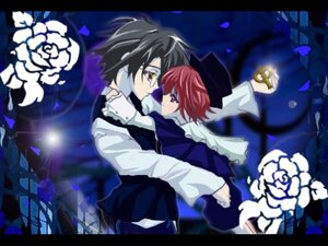 Rating: Safe Score: 0 Tags: 1boy 1girl black_border black_hair dress flower glasses hat hug image letterboxed pillarboxed red_eyes red_hair rose short_hair solo souseiseki white_flower white_rose User: admin