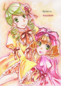 Rating: Safe Score: 0 Tags: 2girls bow dress frills green_eyes hair_ornament hina_ichigo hinaichigo image kanaria multiple_girls pair pink_bow ribbon short_hair siblings sisters smile traditional_media User: admin