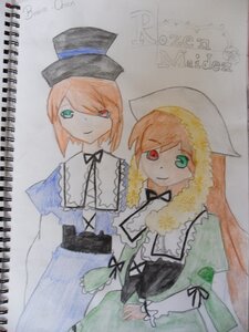 Rating: Safe Score: 0 Tags: 2girls blonde_hair brown_hair dress green_dress green_eyes hat head_scarf heterochromia image long_hair long_sleeves looking_at_viewer multiple_girls pair red_eyes short_hair siblings simple_background sisters smile souseiseki suiseiseki top_hat traditional_media twins watercolor_(medium) User: admin