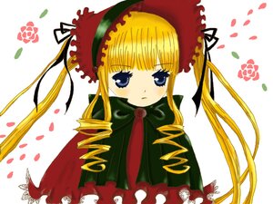 Rating: Safe Score: 0 Tags: 1girl blonde_hair blue_eyes blush bonnet bow bowtie drill_hair flower image long_hair long_sleeves looking_at_viewer petals rose rose_petals shinku sidelocks simple_background solo twintails white_background User: admin