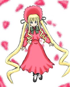 Rating: Safe Score: 0 Tags: 1girl bangs black_footwear blonde_hair blue_eyes bonnet bow bowtie dress drill_hair flower full_body green_bow green_neckwear image long_hair long_sleeves looking_at_viewer red_dress shinku shoes sidelocks solo standing twintails very_long_hair User: admin