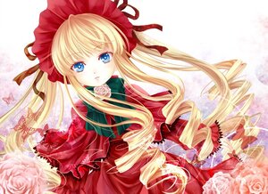 Rating: Safe Score: 0 Tags: 1girl blonde_hair blue_eyes bonnet bow bowtie dress drill_hair flower green_bow image long_hair long_sleeves looking_at_viewer pink_flower pink_rose red_dress red_flower red_rose rose shinku solo twin_drills twintails very_long_hair white_rose User: admin