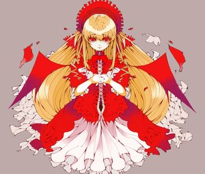Rating: Safe Score: 0 Tags: 1girl bad_id bad_pixiv_id blonde_hair bonnet capelet dress flower frills image long_hair looking_at_viewer makino_(pixiv) petals red_dress red_eyes rose rozen_maiden shinku simple_background solo symmetry torn_clothes very_long_hair wings User: admin