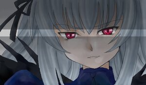 Rating: Safe Score: 0 Tags: 1girl black_ribbon bow bowtie close-up closed_mouth dress hair_ribbon image long_hair looking_at_viewer red_eyes ribbon silver_hair simple_background solo suigintou User: admin