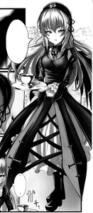 Rating: Safe Score: 0 Tags: 1girl blush breasts comic dress eyebrows_visible_through_hair flower greyscale hairband image long_hair long_sleeves looking_at_viewer monochrome ribbon solo suigintou very_long_hair User: admin