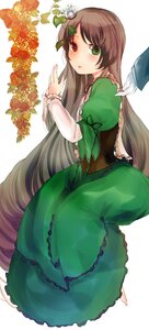 Rating: Safe Score: 0 Tags: 1girl bad_id bad_pixiv_id barefoot blush brown_hair dress frills green_dress green_eyes heterochromia highres image long_hair long_sleeves looking_at_viewer red_eyes rozen_maiden solo suiseiseki very_long_hair wiiw User: admin