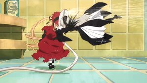 Rating: Safe Score: 0 Tags: 1girl dress image long_hair long_sleeves pair shinku standing suigintou User: admin