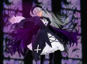 Rating: Safe Score: 0 Tags: 1girl dress frills hairband image lolita_hairband long_hair long_sleeves purple_eyes solo suigintou very_long_hair wings User: admin