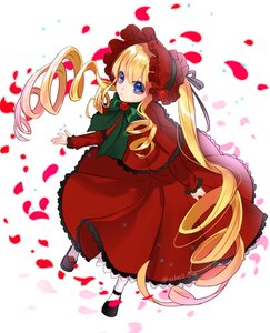 Rating: Safe Score: 0 Tags: 1girl black_footwear blonde_hair blue_eyes bonnet bow bowtie capelet dress drill_hair flower full_body green_bow image long_hair long_sleeves looking_at_viewer pantyhose petals red_dress red_flower rose rose_petals shinku shoes solo striped twintails very_long_hair white_legwear User: admin