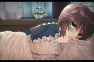 Rating: Safe Score: 0 Tags: 1girl black_border blurry blurry_foreground brown_hair depth_of_field frills green_eyes heterochromia image indoors letterboxed long_sleeves looking_at_viewer red_eyes short_hair solo souseiseki suiseiseki User: admin