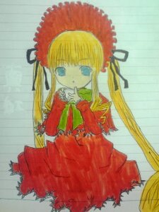 Rating: Safe Score: 0 Tags: 1girl blonde_hair blue_eyes bonnet bow bowtie dress image long_hair long_sleeves looking_at_viewer red_dress shinku simple_background sitting solo twintails very_long_hair User: admin