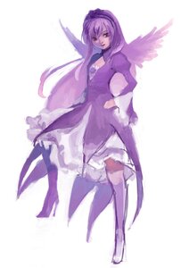 Rating: Safe Score: 0 Tags: 1girl auto_tagged dress feathered_wings feathers frills full_body image long_hair long_sleeves pantyhose purple_dress purple_theme solo standing striped suigintou wings User: admin