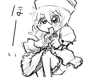Rating: Safe Score: 0 Tags: 1girl blush dress greyscale hat image monochrome short_hair simple_background sitting sketch solo souseiseki tongue white_background User: admin