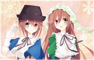 Rating: Safe Score: 0 Tags: :d blue_dress brown_hair dress green_dress green_eyes hat head_scarf heterochromia image long_hair long_sleeves looking_at_viewer multiple_girls open_mouth pair red_eyes ribbon short_hair siblings sisters smile souseiseki suiseiseki twins User: admin