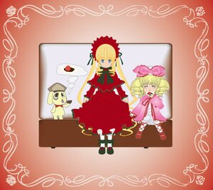 Rating: Safe Score: 0 Tags: 2girls blonde_hair blue_eyes blush bonnet bow closed_eyes cup dress drill_hair food hat hinaichigo image long_hair long_sleeves looking_at_viewer multiple_girls pair pink_bow red_dress shinku shoes teacup twintails very_long_hair User: admin