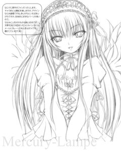 Rating: Safe Score: 0 Tags: 1girl dress flower frills greyscale hairband image lolita_hairband long_hair long_sleeves looking_at_viewer monochrome ribbon simple_background smile solo suigintou very_long_hair white_background wings User: admin