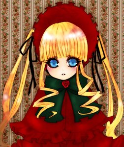 Rating: Safe Score: 0 Tags: 1girl bangs blonde_hair blue_eyes bonnet bow bowtie capelet dress drill_hair flower green_bow image long_hair long_sleeves looking_at_viewer red_capelet red_dress rose shinku sidelocks solo twintails very_long_hair User: admin