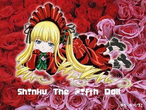 Rating: Safe Score: 0 Tags: 1girl blonde_hair blue_eyes bonnet bow bowtie dress flower green_bow image long_hair long_sleeves looking_at_viewer red_dress red_flower red_rose rose shinku solo traditional_media twintails User: admin