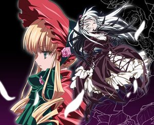 Rating: Safe Score: 0 Tags: 2girls auto_tagged blonde_hair blue_eyes bow closed_eyes dress feathers flower image long_hair long_sleeves multiple_girls pair red_dress rose shinku silver_hair suigintou wings User: admin
